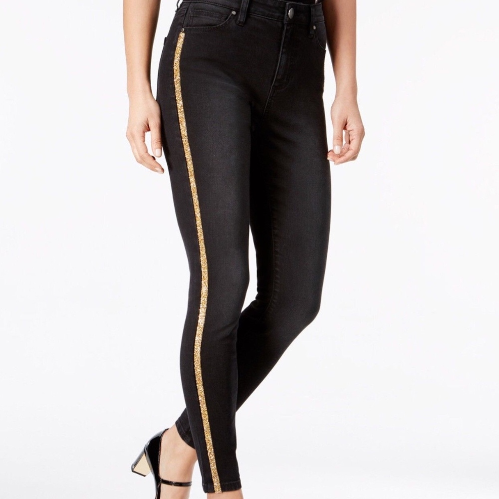 Tinseltown Juniors Glitter Stripe SKINNY